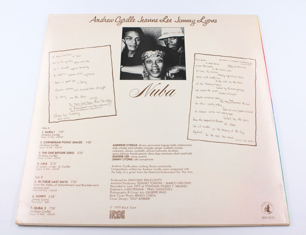 Andrew Cyrille, Jeanne Lee, Jimmy Lyons - Nuba