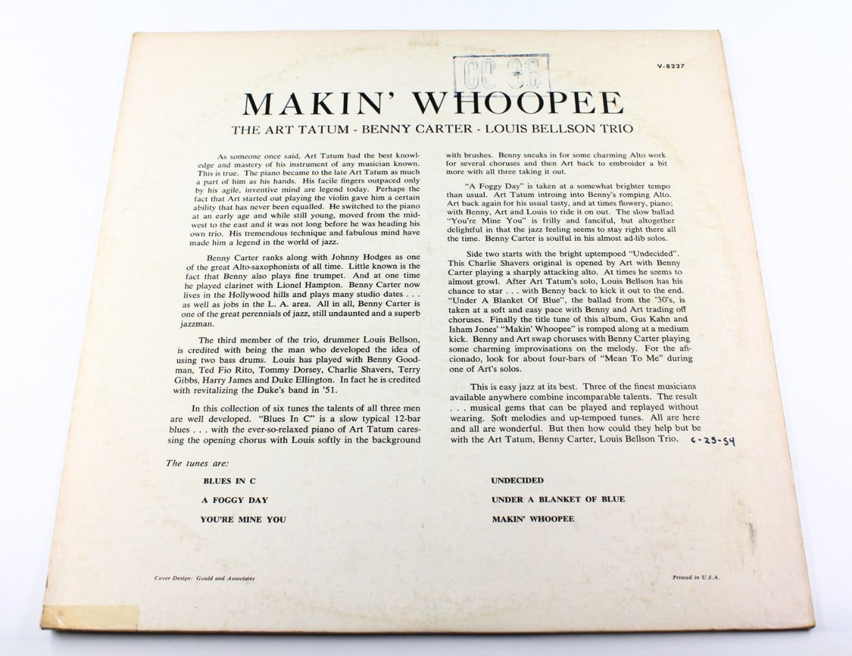 Art Tatum, Benny Carter, Louis Bellson - Makin' Whoopee