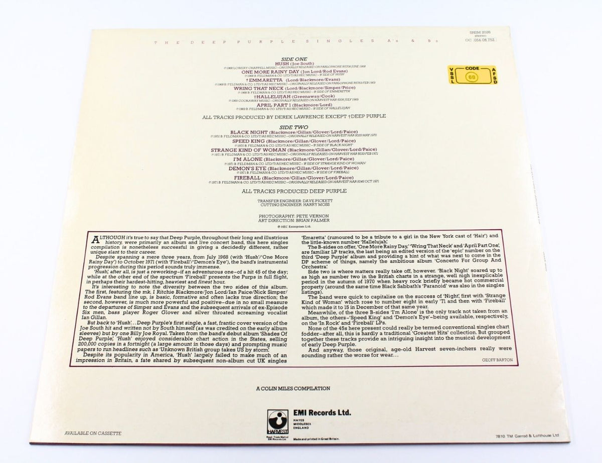 Deep Purple - The Deep Purple Singles A&#39;s &amp; B&#39;s