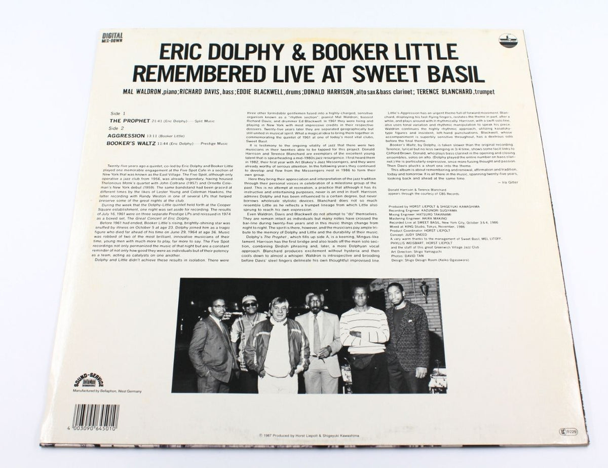 Mal Waldron, Richard Davis, Eddie Blackwell, Donald Harrison, Terence Blanchard - Eric Dolphy &amp; Booker Little Remembered Live At Sweet Basil