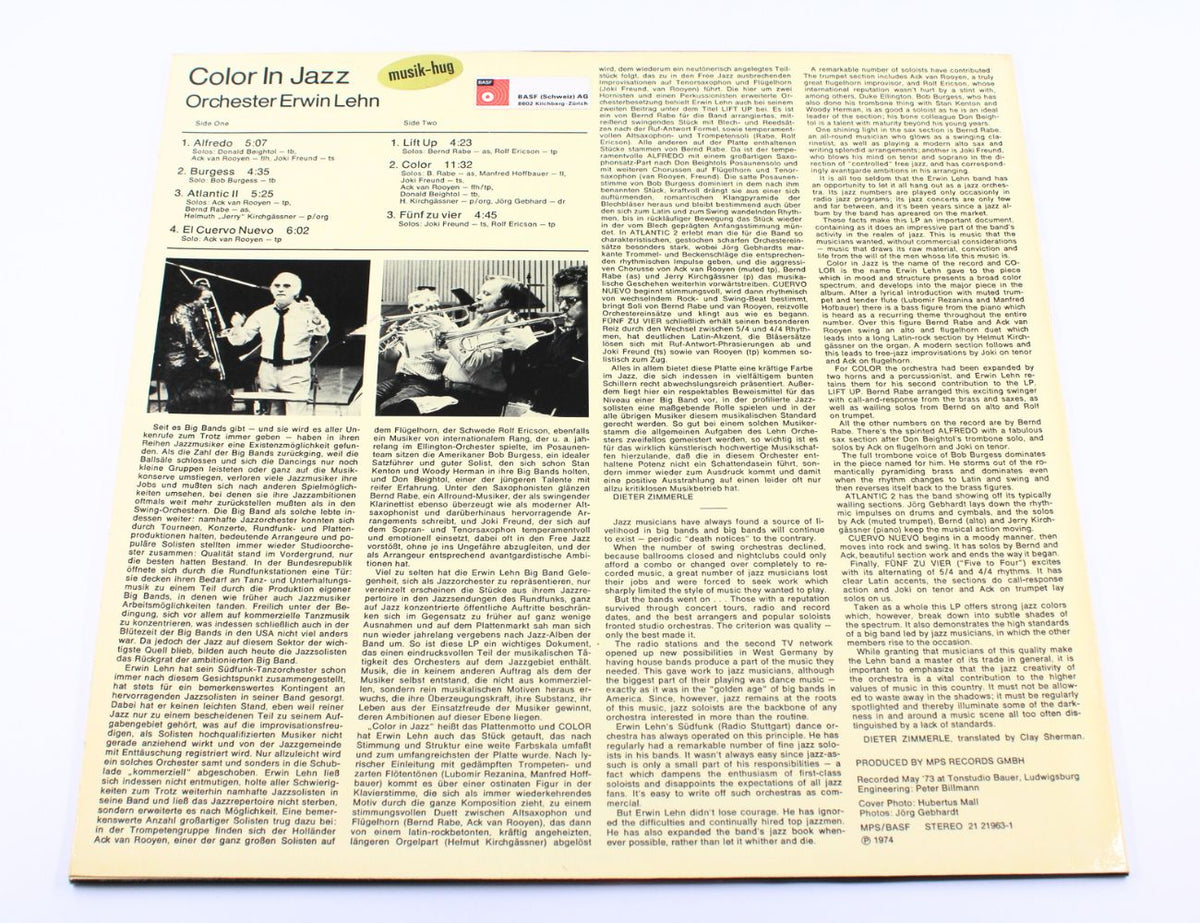 Orchester Erwin Lehn - Color In Jazz