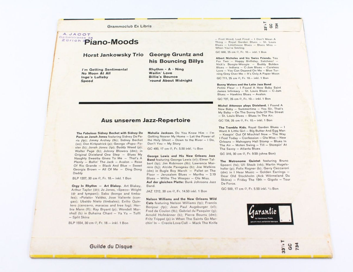 Horst Jankowsky Trio, George Gruntz And His Bouncing Billys - Piano-Moods