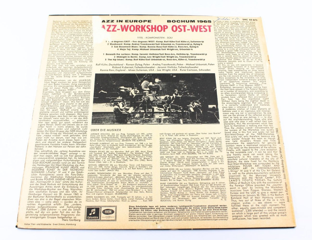 Jazz Workshop Ost-West - Bochum 1965
