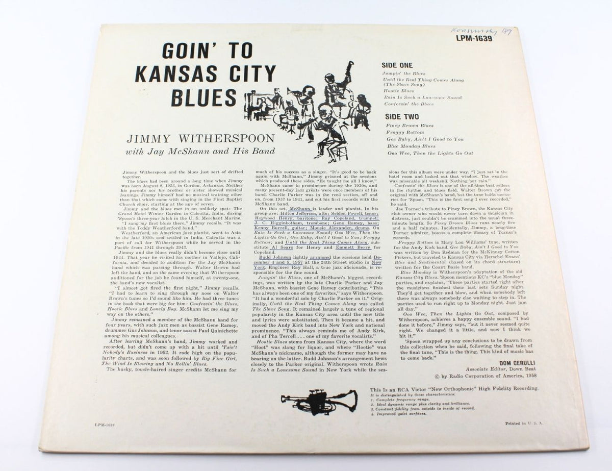 Jimmy Witherspoon With Jay McShann And His Band - Goin' To Kansas City Blues