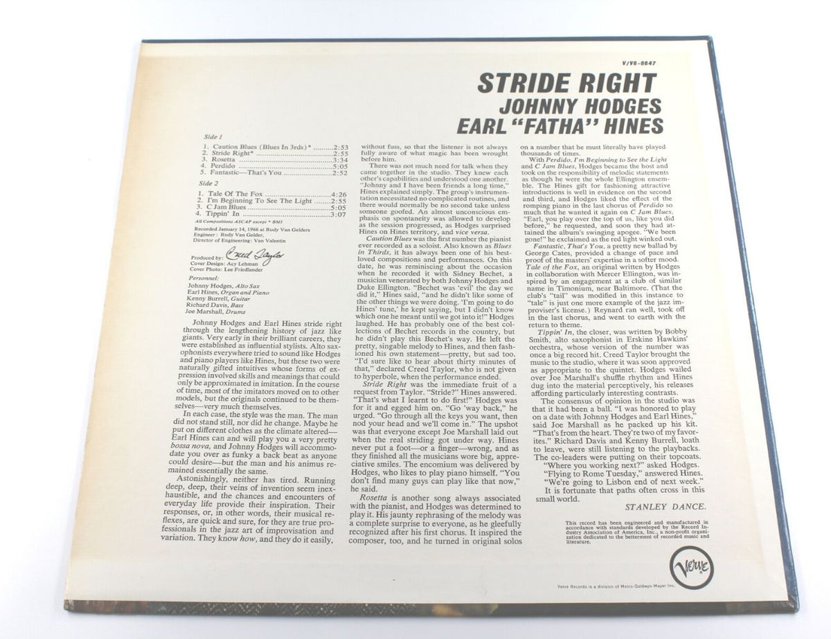 Johnny Hodges, Earl &quot;Fatha&quot; Hines - Stride Right