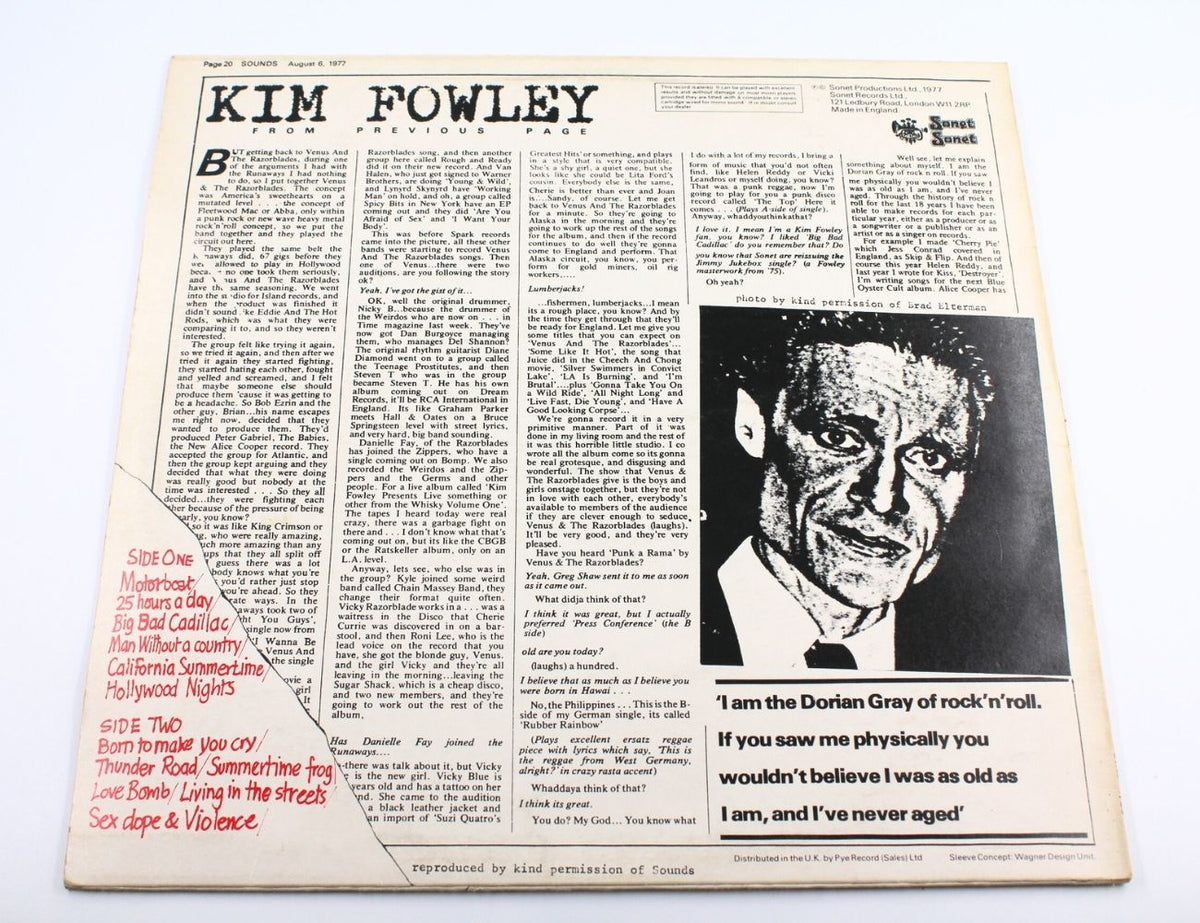Kim Fowley - Living In The Streets