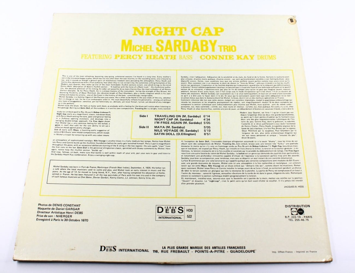 Michel Sardaby Trio - Night Cap - Vinyl LP