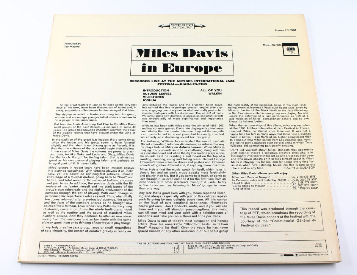 Miles Davis - Miles Davis In Europe