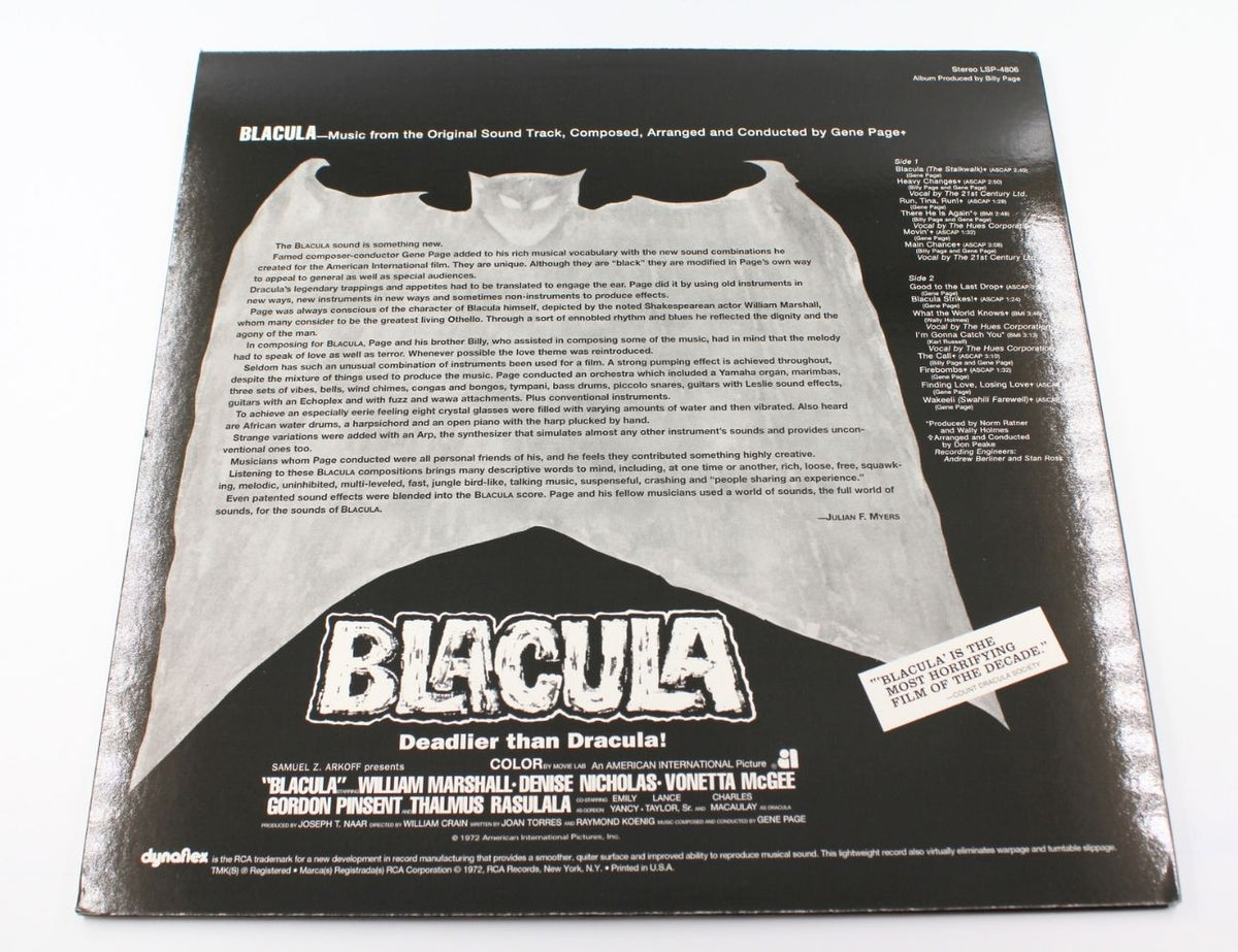 Gene Page ‎- Blacula (Music From The Original Soundtrack)