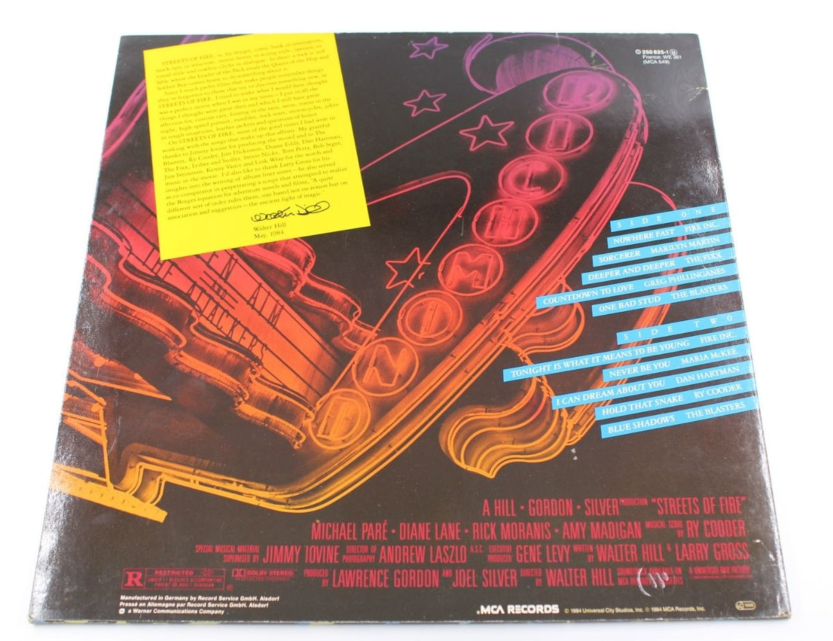 Various Artists - Streets Of Fire (Music From The Original Motion Picture Soundtrack)