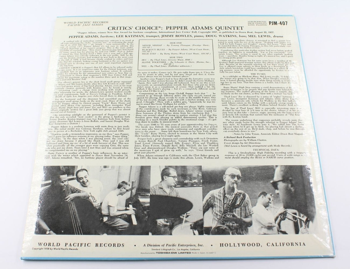 Pepper Adams - Critics' Choice