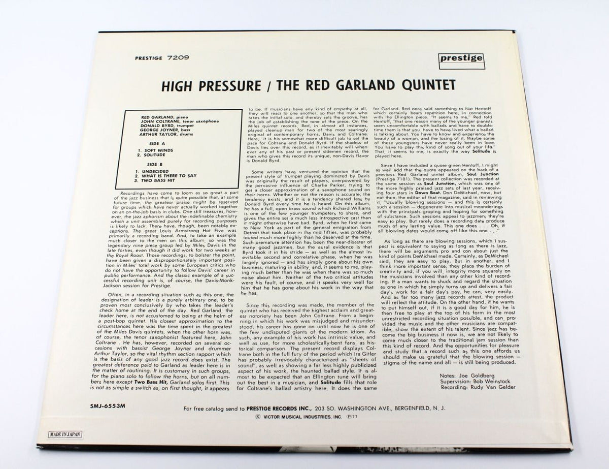 Red Garland Quintet With John Coltrane - High Pressure