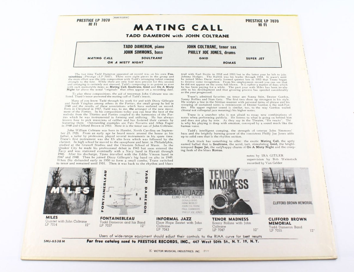 Tadd Dameron With John Coltrane - Mating Call
