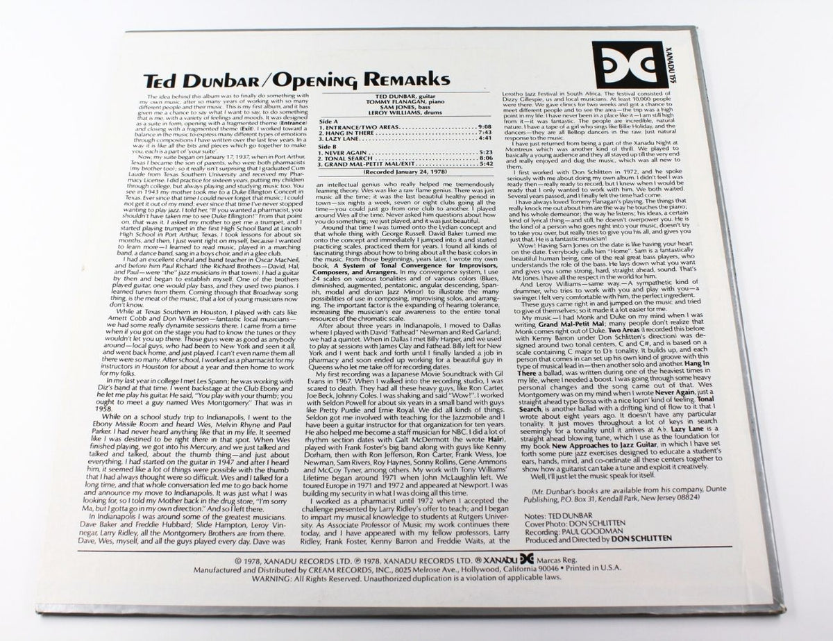 Ted Dunbar - Opening Remarks