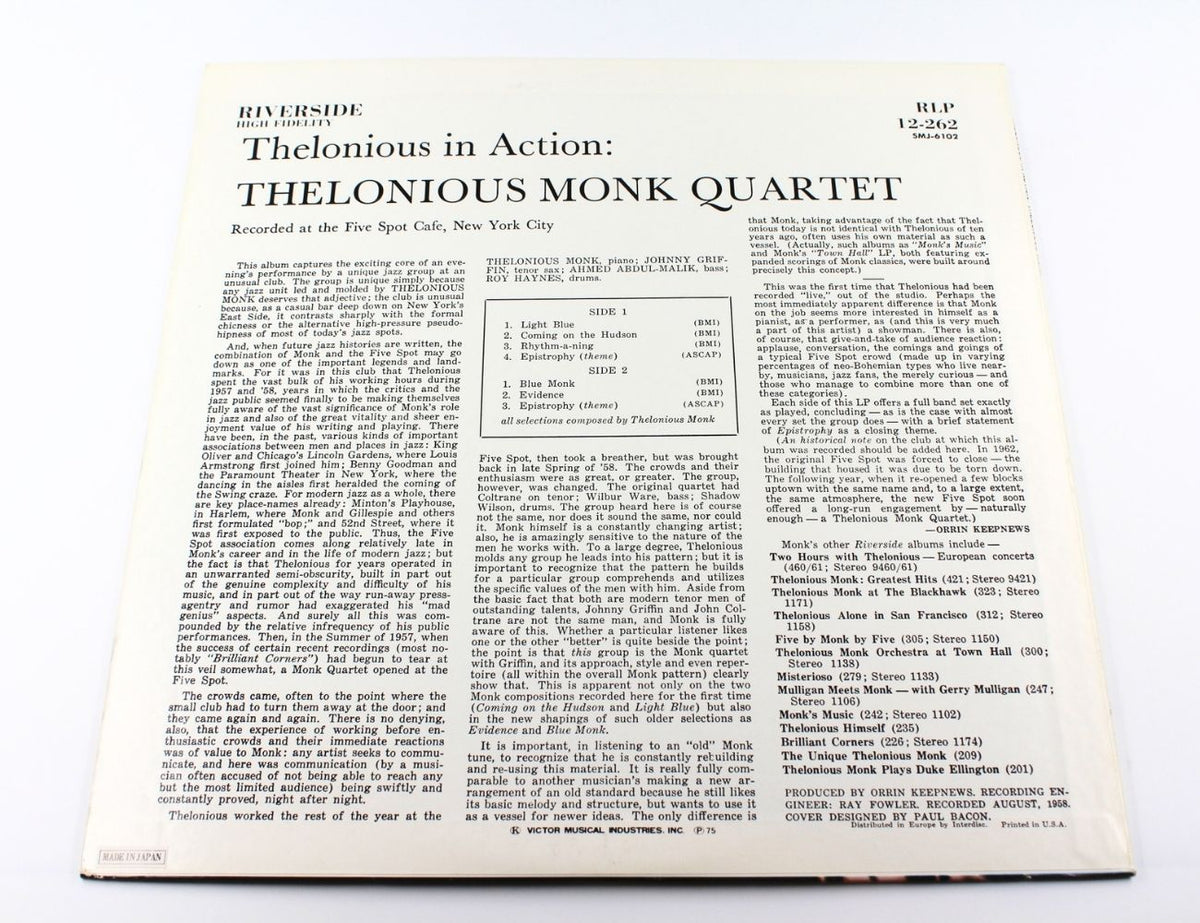 Thelonious Monk Quartet With Johnny Griffin - Thelonious In Action