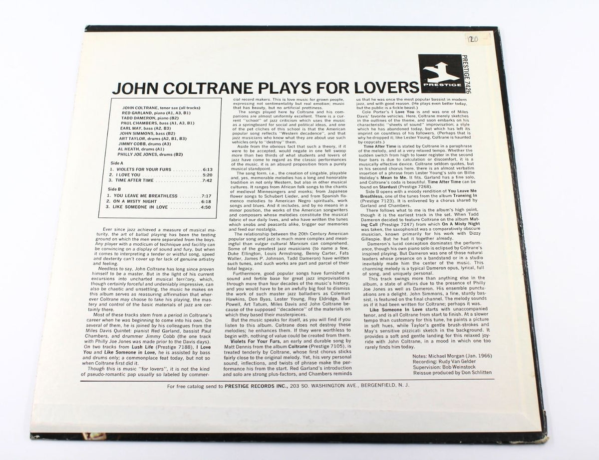 John Coltrane - John Coltrane Plays For Lovers - Vinyl LP