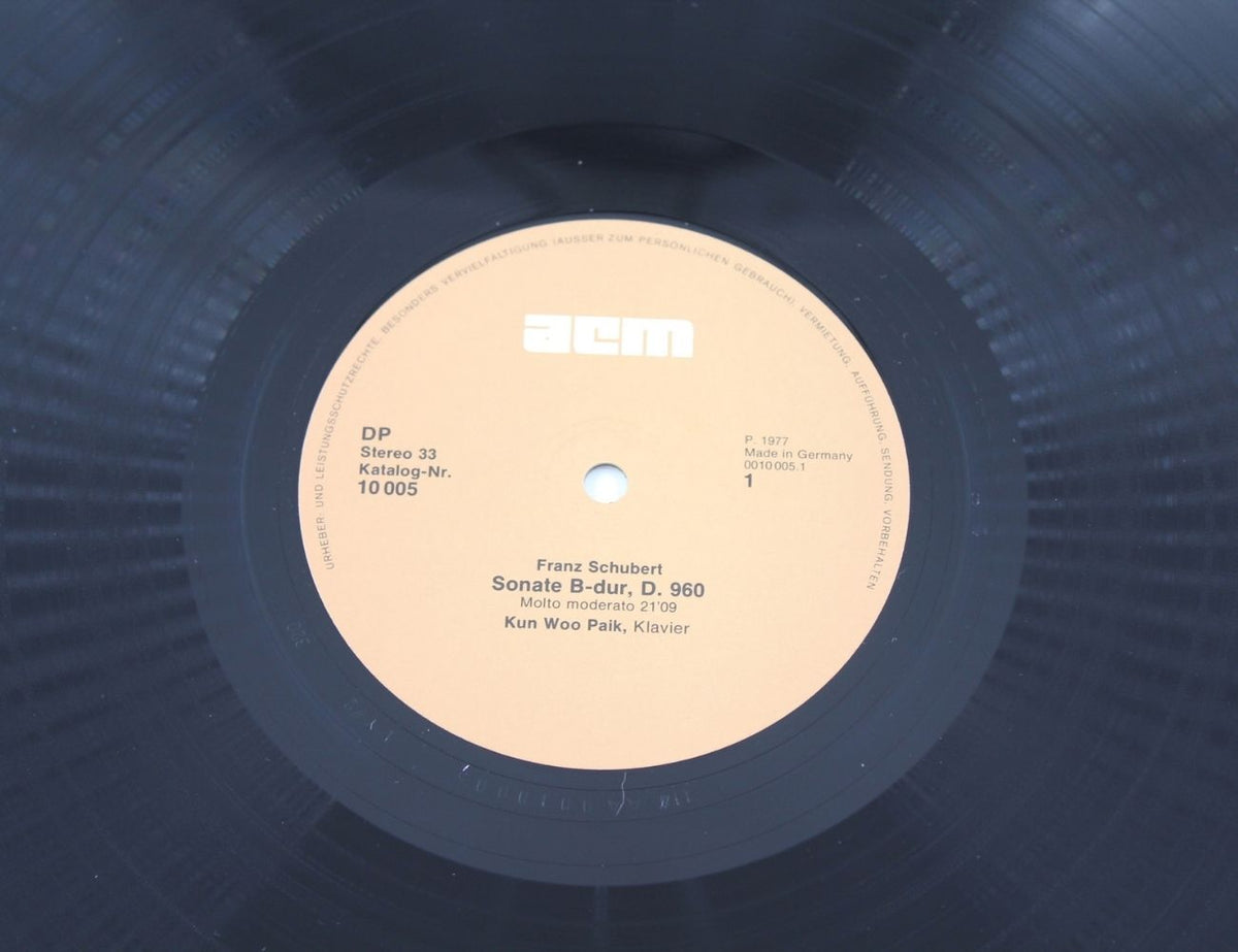 Kun Woo Paik - Franz Schubert: Sonate B-Dur, D. 960 - Vinyl LP