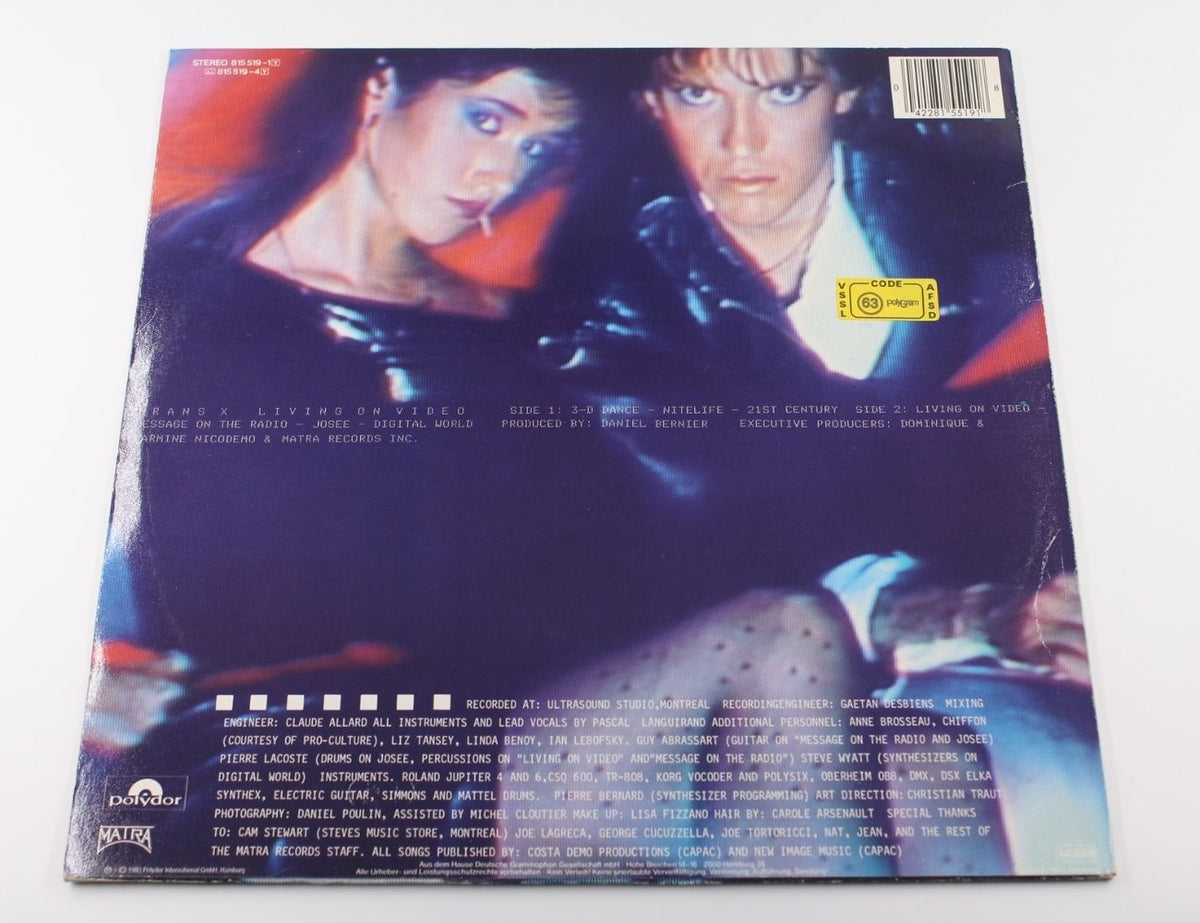 Trans X - Living On Video - Vinyl LP