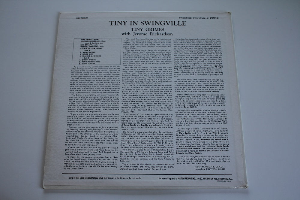 Tiny Grimes with Jerome Richardson - Tiny In Swingville