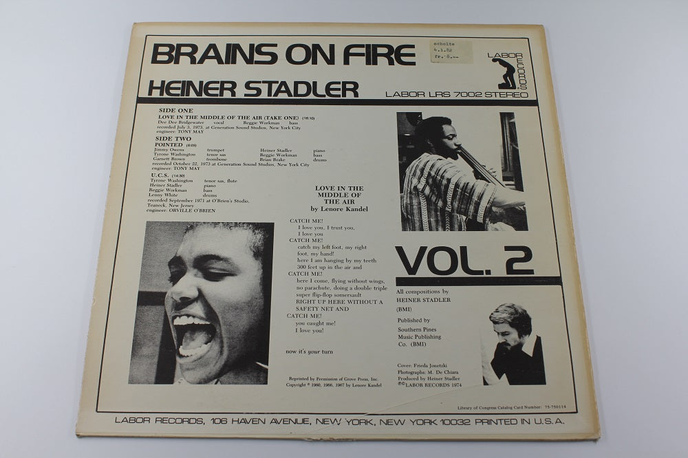 Heiner Stadler - Brains On Fire Vol. 2