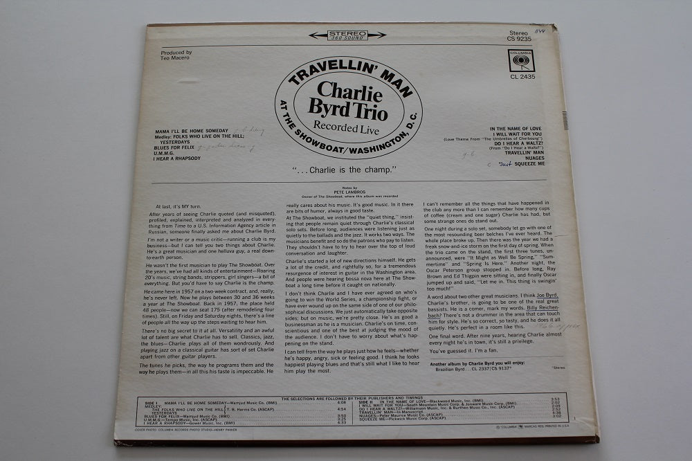 Charlie Byrd Trio - Travellin&#39; Man