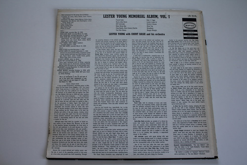 Lester Young With Count Basie And His Orchestra - Lester Young Memorial Album Vol. 1