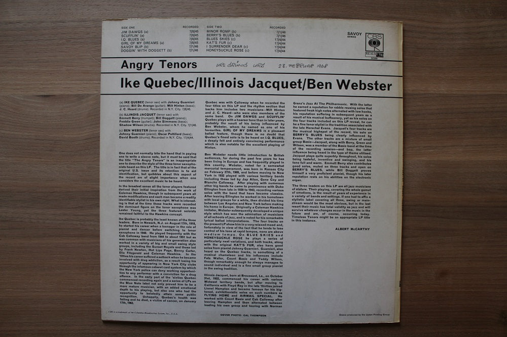 Ben Webster, Illinois Jacquet, Ike Quebec - Angry Tenors
