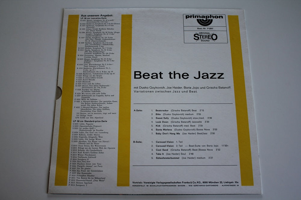 Dusko Goykovich, Joe Haider, Boris Jojic Und Grischa Batanoff - Beat The Jazz (Variationen Zwischen Jazz Und Beat)