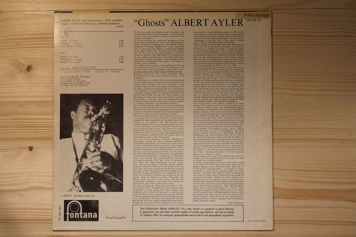 Albert Ayler Quartet Featuring Don Cherry, Garry Peacock And Sonny Murray - Ghosts